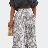 Olivia Boho set s výstřihem do V a širokými nohavicemi