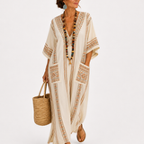 Kaftan Natálie Béžový Etnický