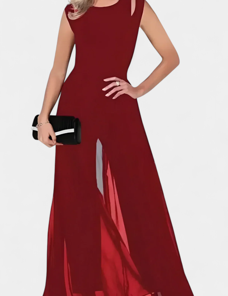 Nadia Mono Elegante bez Rukávů s Přední Průsvitností