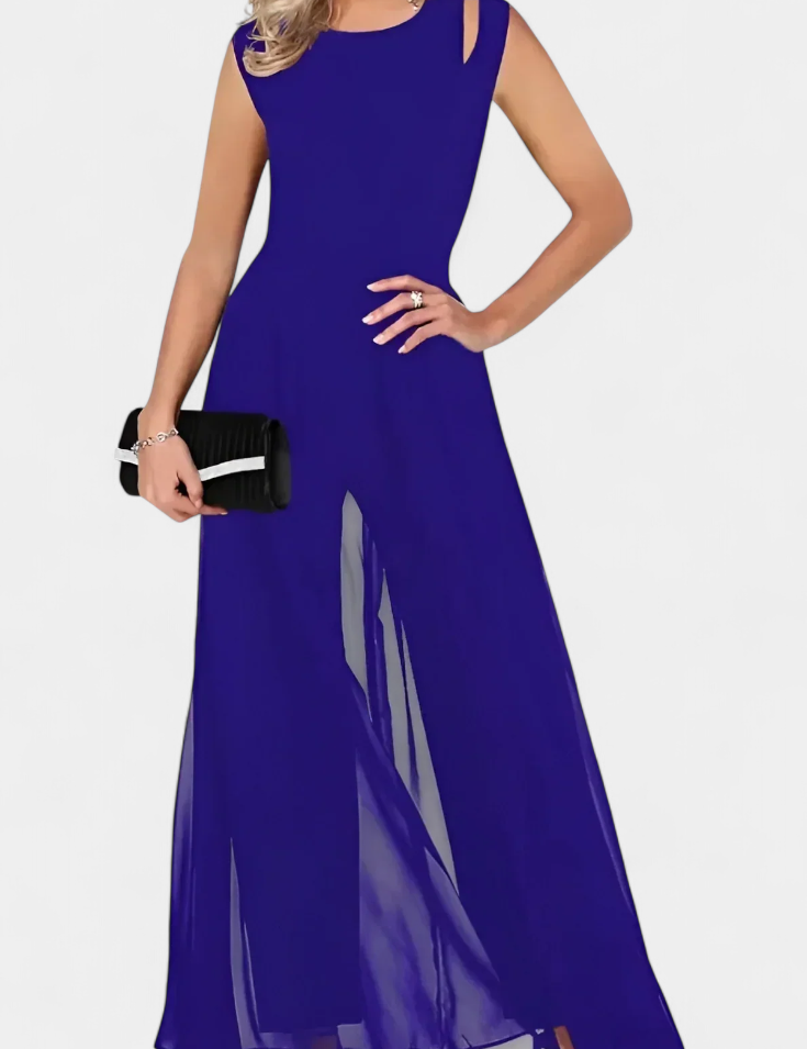 Nadia Mono Elegante bez Rukávů s Přední Průsvitností