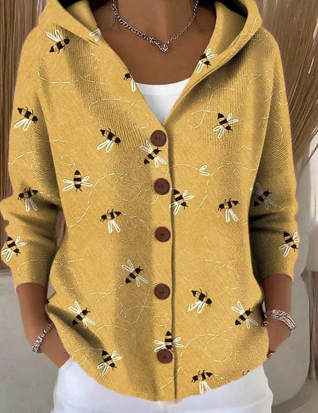 Věra | Stylový hřejivý kardigan s uměleckým vzorem