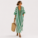 Kaftan Denisa Zelené Pruhy