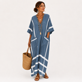 Kaftan Michaela Modrý Pruhovaný