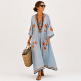 Kaftan Barbora Azul Bordado