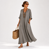 Kaftan Gabriela Šedý Jednoduchý