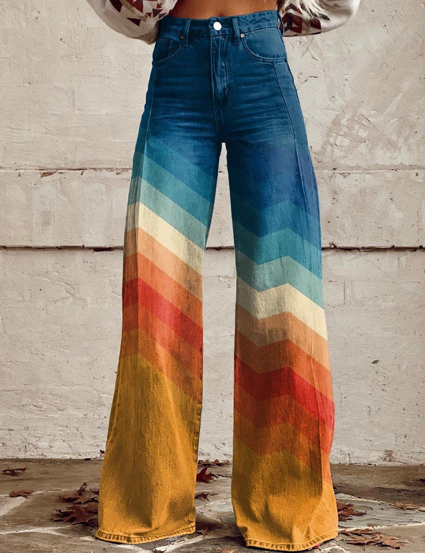 Líza - Elegantní retro zigzag kalhoty