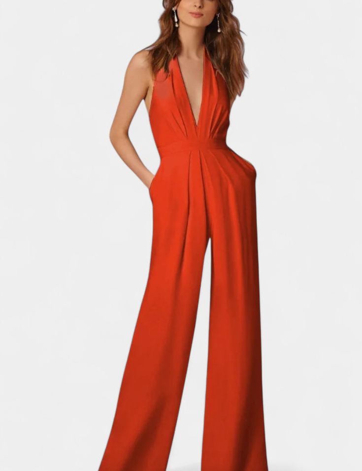 Lila Mono s Širokými Nohavicemi a Lehkým Elegantním Stylem