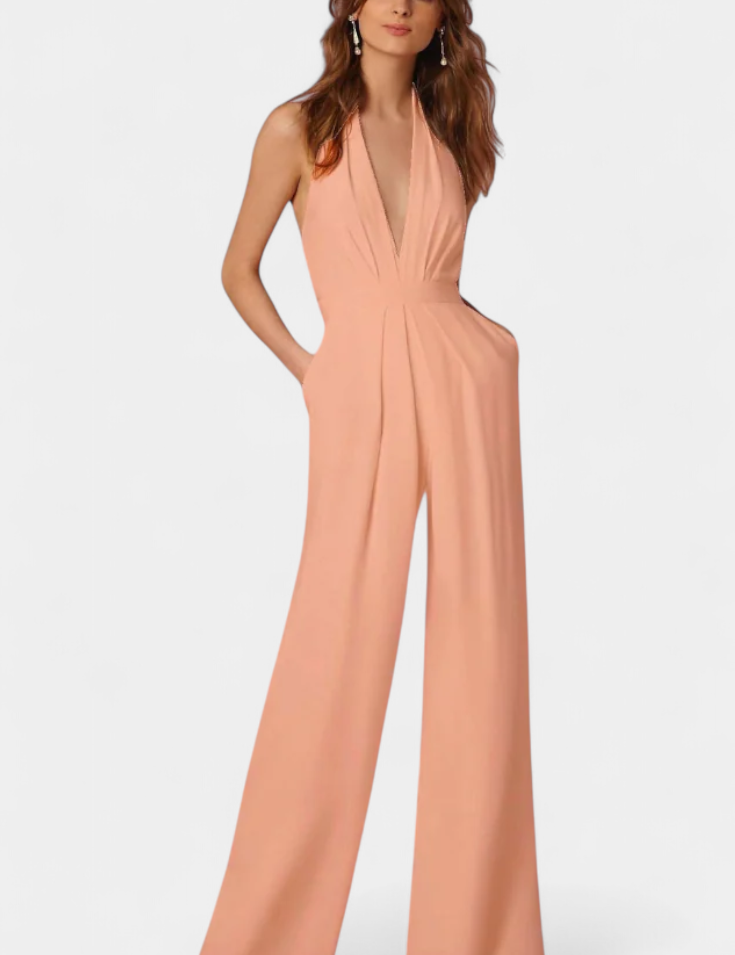 Lila Mono s Širokými Nohavicemi a Lehkým Elegantním Stylem