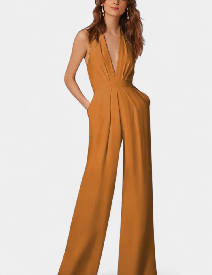 Lila Mono s Širokými Nohavicemi a Lehkým Elegantním Stylem